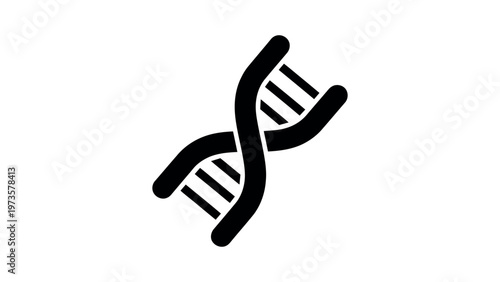 Black dna helix on white background