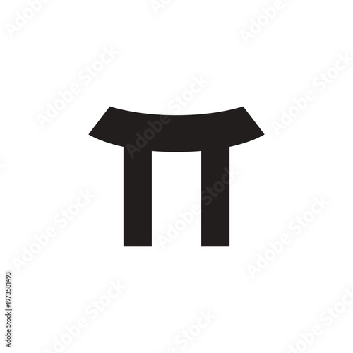 Logo gate japanese minimalist unique design isolate