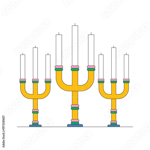 Illustration design candle holder retro unique cartoon