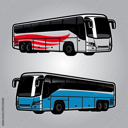 Fully editable passenger coach vector illustration