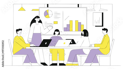 Business team, office meeting, people working, collaboration, teamwork, corporate discussion