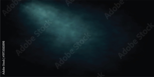 A dark vintage blue grunge wall texture with a smoky pattern of black clouds and light fog creates an old paper backdrop for a dirty night sky design