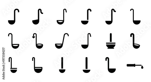 Black music note icons, musical symbols set, note signs collection, 20 black notes