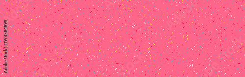 Colorful sprinkles banner background, colorful falling decorative sprinkles background