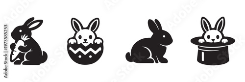 Art & Illustration ester bunny icon set