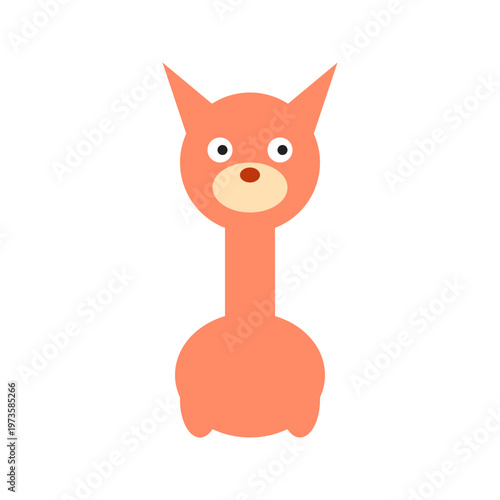 A cute cartoon cat illustration with big eyes and pointy ears