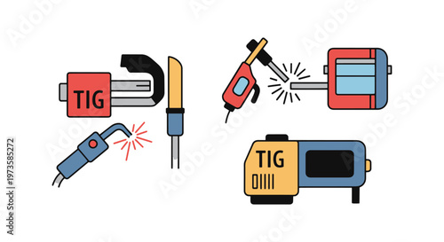 TIG Welder Line art vector creative abstract color pattern