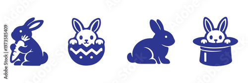 Art & Illustration rabbit line icon set