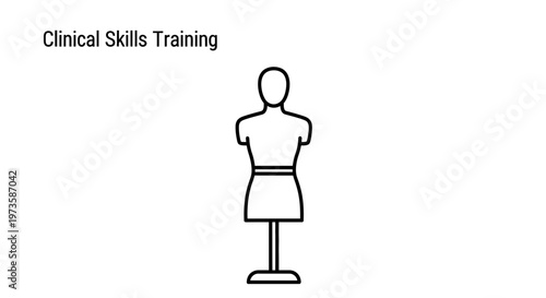 Clinical Skills Training Mannequin Icon for Medical Education and Practice