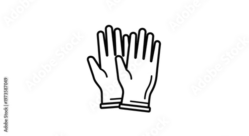 Cleanliness, Safety and Protection: Simple Line Art Icon of Medical Gloves