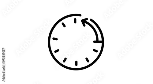 Clock Icon with Arrow Indicating Time Passing or Countdown