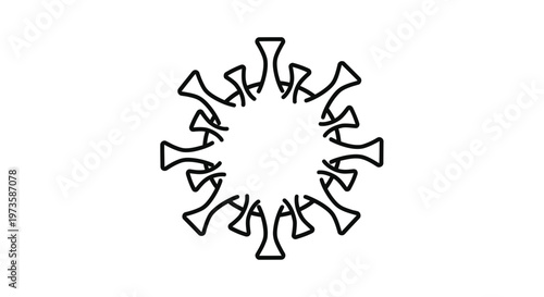 Coronavirus Icon, Virus Symbol, Microbe, Bacteria, Disease, Pandemic, Health Hazard