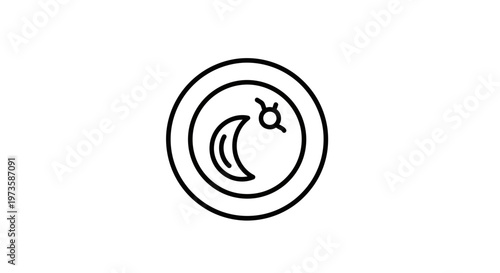 Crescent Moon and Astrology Symbol Icon