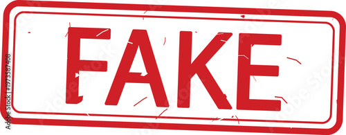 Red fake stamp on white background vector illustration for disapproval or rejection