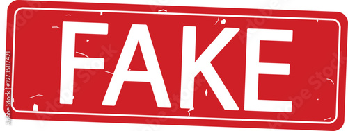Red fake stamp on white background vector illustration for disapproval or rejection concept