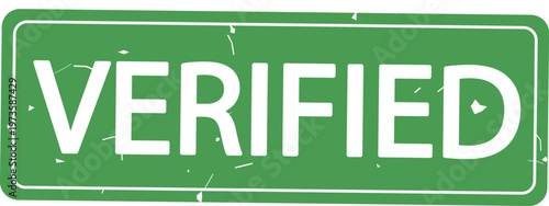 Green verified stamp seal vector graphic for approval and authentication