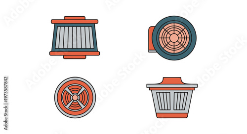 Vent Filter Line art vector minimal abstract graphic