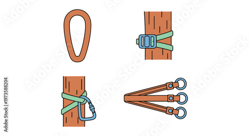 Tree strap Line art vector simple abstract decorative