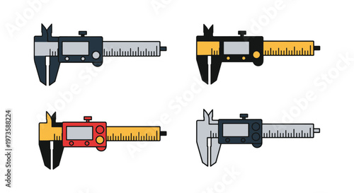 Vernier Caliper Line art creative graphic abstract vector