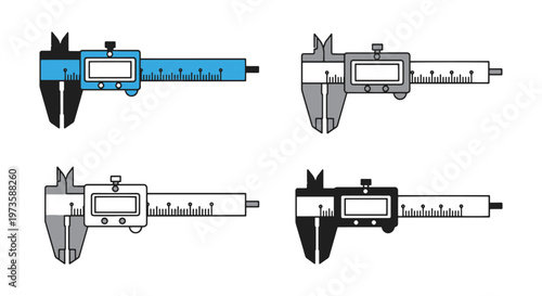 Vernier Caliper Line art minimal clean illustration vector