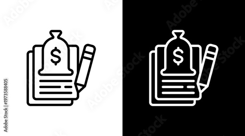 Loan Agreement White Icon Set Design