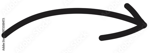 A simple black curved arrow pointing right, representing direction, progress, and forward momentum