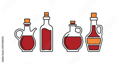 Vinegar Bottle Line art vector abstract color pattern