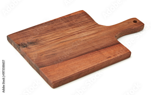 rustic kitchen wooden board isolated on white background. clipping path