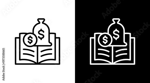 Financial Literacy White Icon Set Design