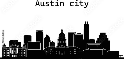 Austin skyline silhouette including Texas State Capitol dome.