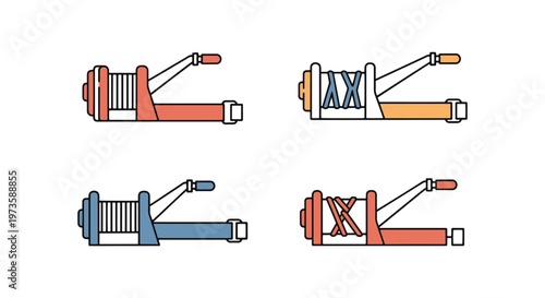 Winch Strap Line art vector colorful abstract modern