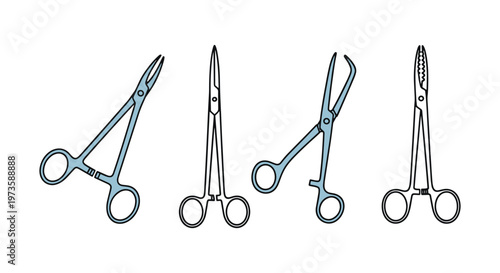 Tissue Forceps Line art vector minimal abstract pattern