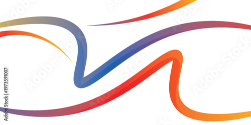 Flowing Color Line Waves. Abstract Gradient Ribbon Background. Vector Dynamic Rainbow Line Pattern. Liquid Splash Paint Splash Stream.