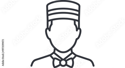 bellhop or hotel porter icon representing professional service staff and customer support in the hospitality industry isolated on white.