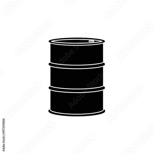 black oil barrel an industrial container graphic illustration of a fuel drum isolated on a white background for storage concepts.