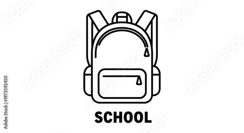 school backpack line art icon a minimalist graphic symbolizing education learning and back to school concepts for graphic design.