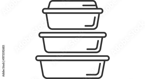 stackable food containers icon illustrating efficient meal prep and kitchen storage solutions for organizing healthy eating.