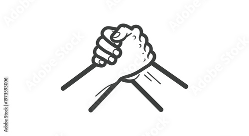 two hands in a firm handshake symbolizing agreement teamwork and strong partnership concept illustration