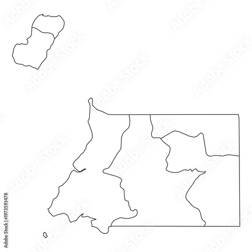 Outline map of Equatorial Guinea showing its provinces and islands