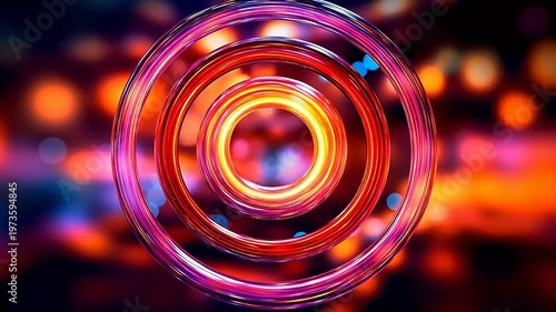 Artistic style rotating circle aperture geometric abstract background