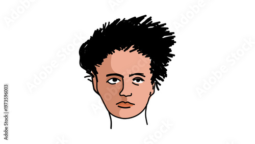 Marie Curie portrait, flat vector illustration