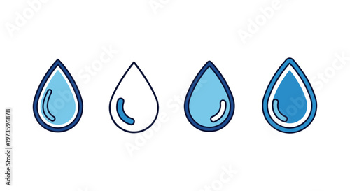 Water Drop Line art vector modern abstract simple