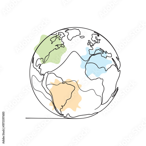 Minimalist hand-drawn world map with highlighted Australia continent