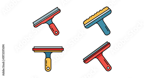 Window Squeegee Line art minimal abstract decorative vector