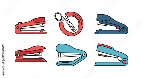 Surgical Stapler Line art abstract decorative design vector