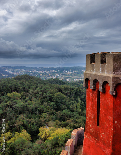 View from Pena Palace in Sintra, Portugal, Lisbon
