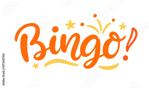 Bingo hand written lettering gambling, game design