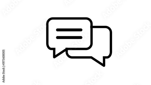 chat vector icon.talk vector icon,Chat Bubble Message Icon Loop Animation 4K Transparent Background Bold Line ,white background