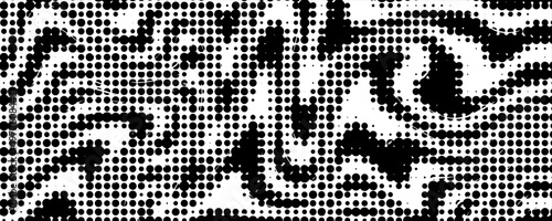 Background with irregular, chaotic dots, points, circle. Abstract monochrome pattern. Black and white color.