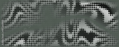 Background with irregular, chaotic dots, points, circle. Abstract monochrome pattern. Black and white color.